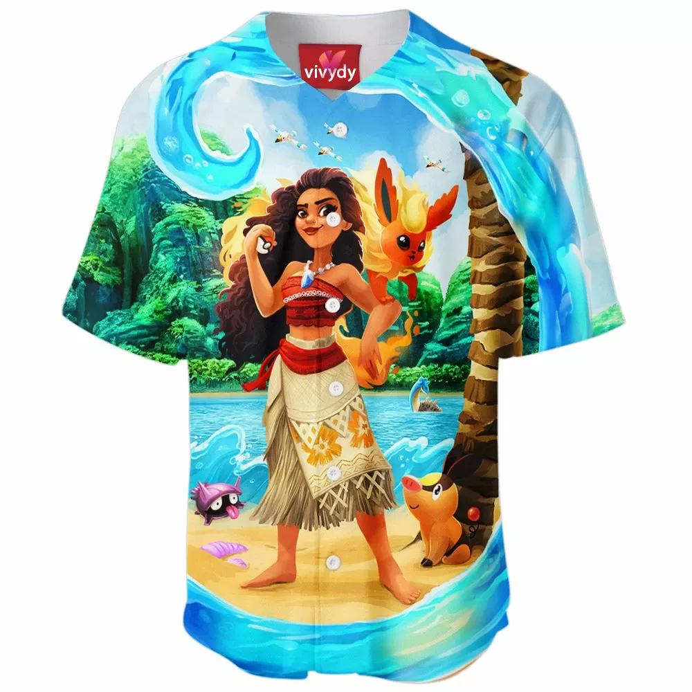 Moana And Flareon Baseball Jersey