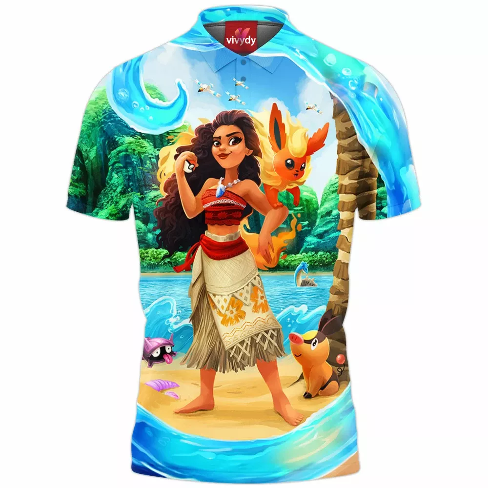 Moana And Flareon Polo Shirt