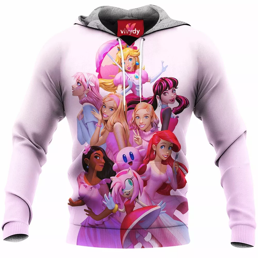 Pink Characters Animated Hoodie