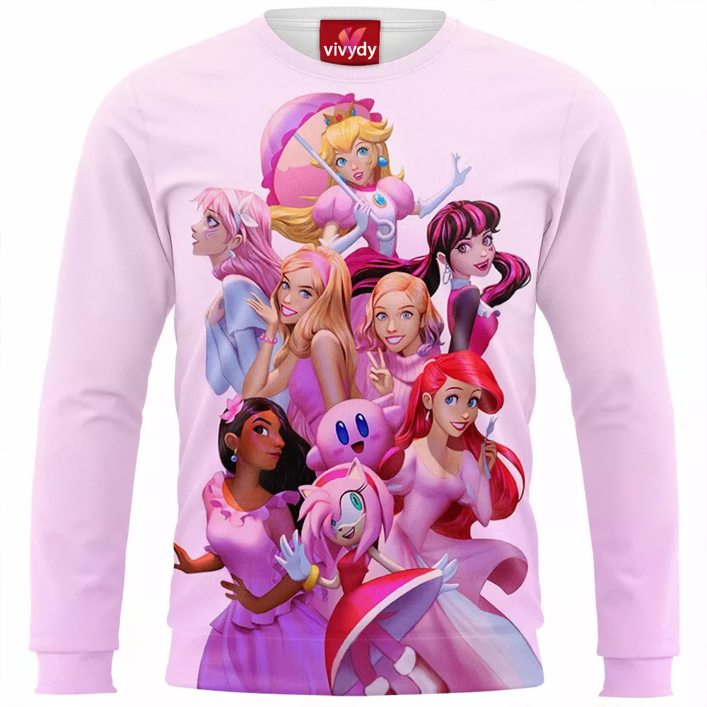 Pink Characters Animated Sweatshirt