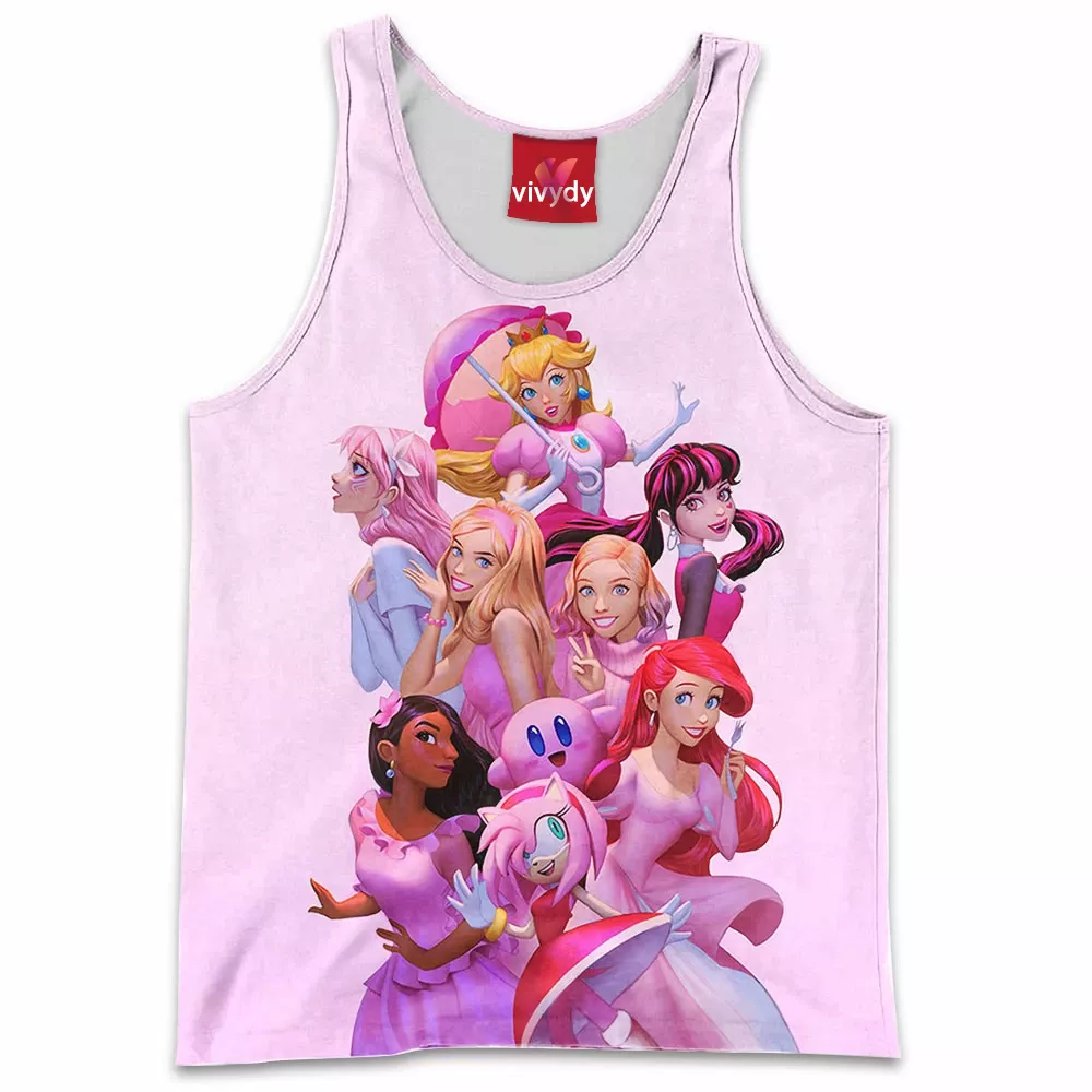 Pink Characters Animated Tank Top