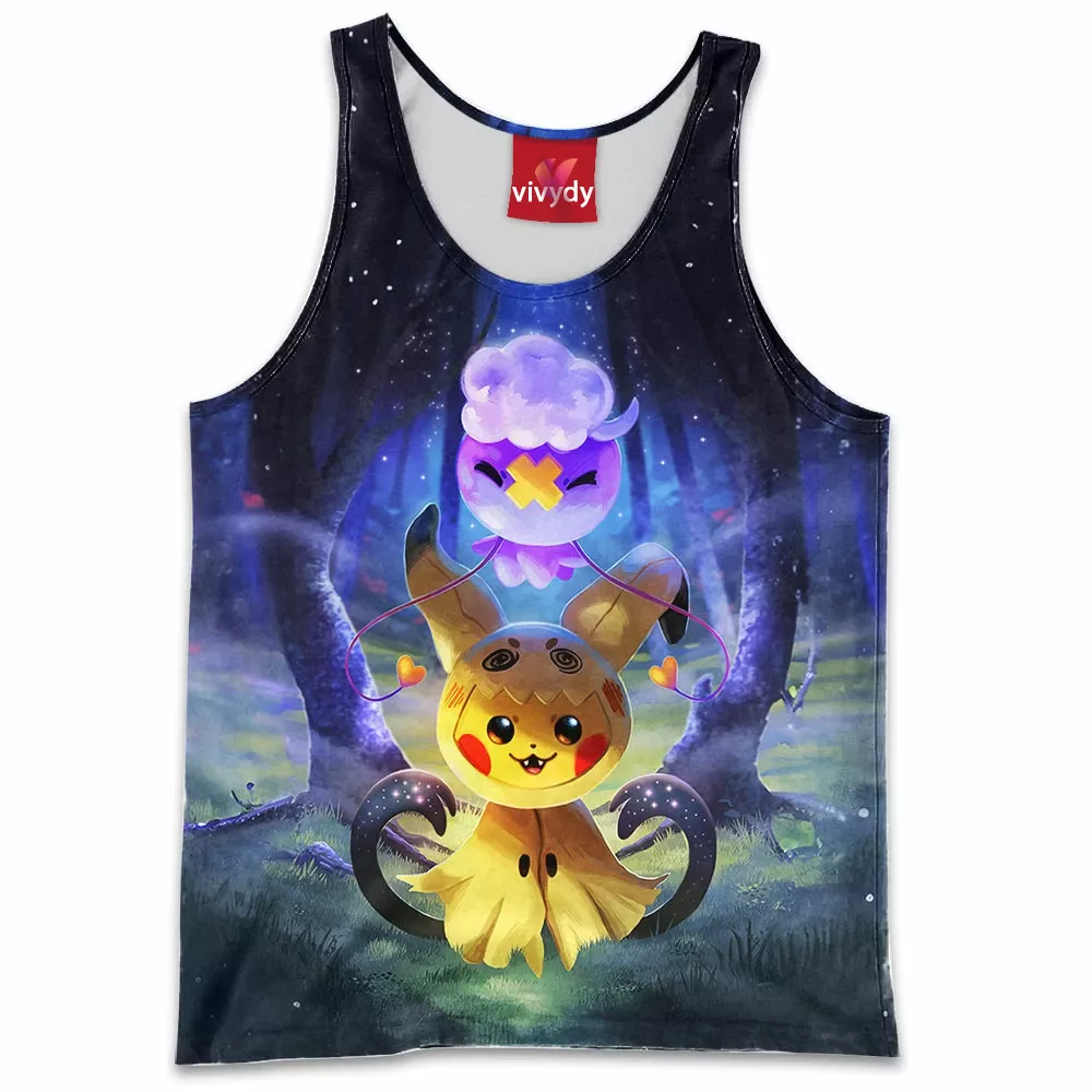 Spooky Drifloon And Pikachu Tank Top