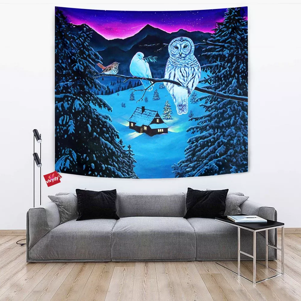 Winter Owl Tapestry