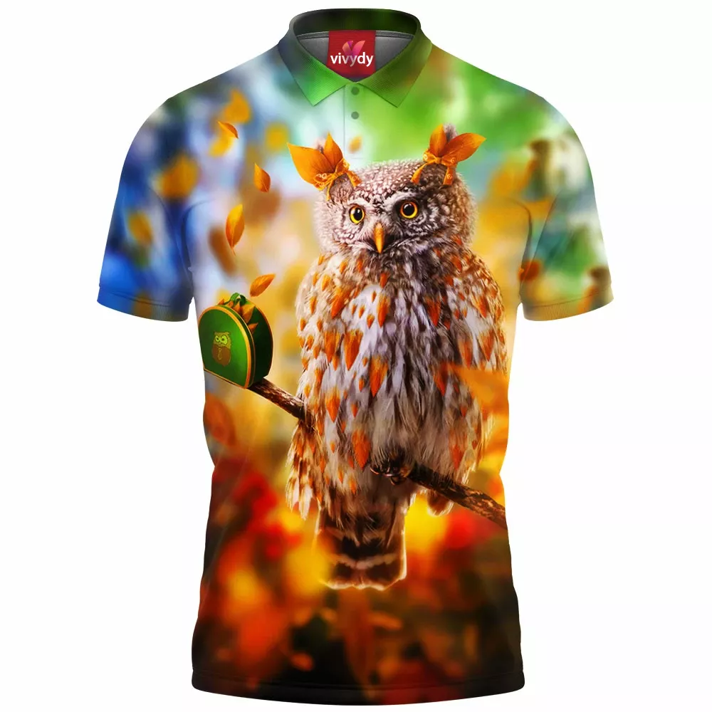 Autumn Owl Polo Shirt