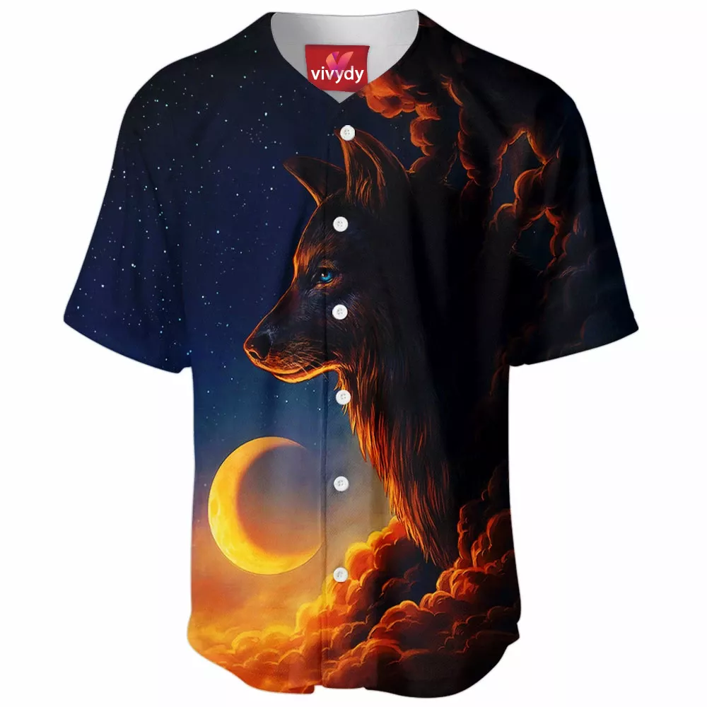 Night Guardian Wolf Baseball Jersey