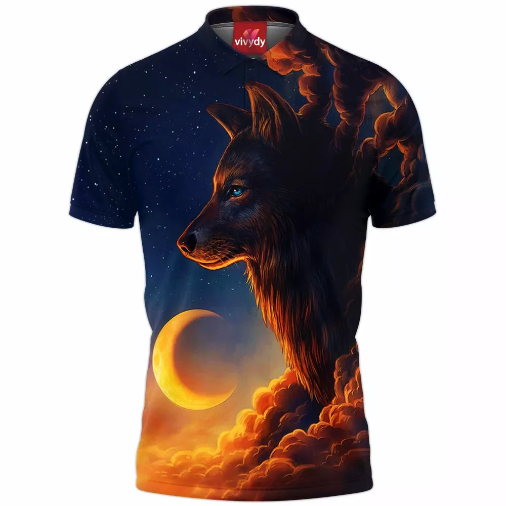 Night Guardian Wolf Polo Shirt