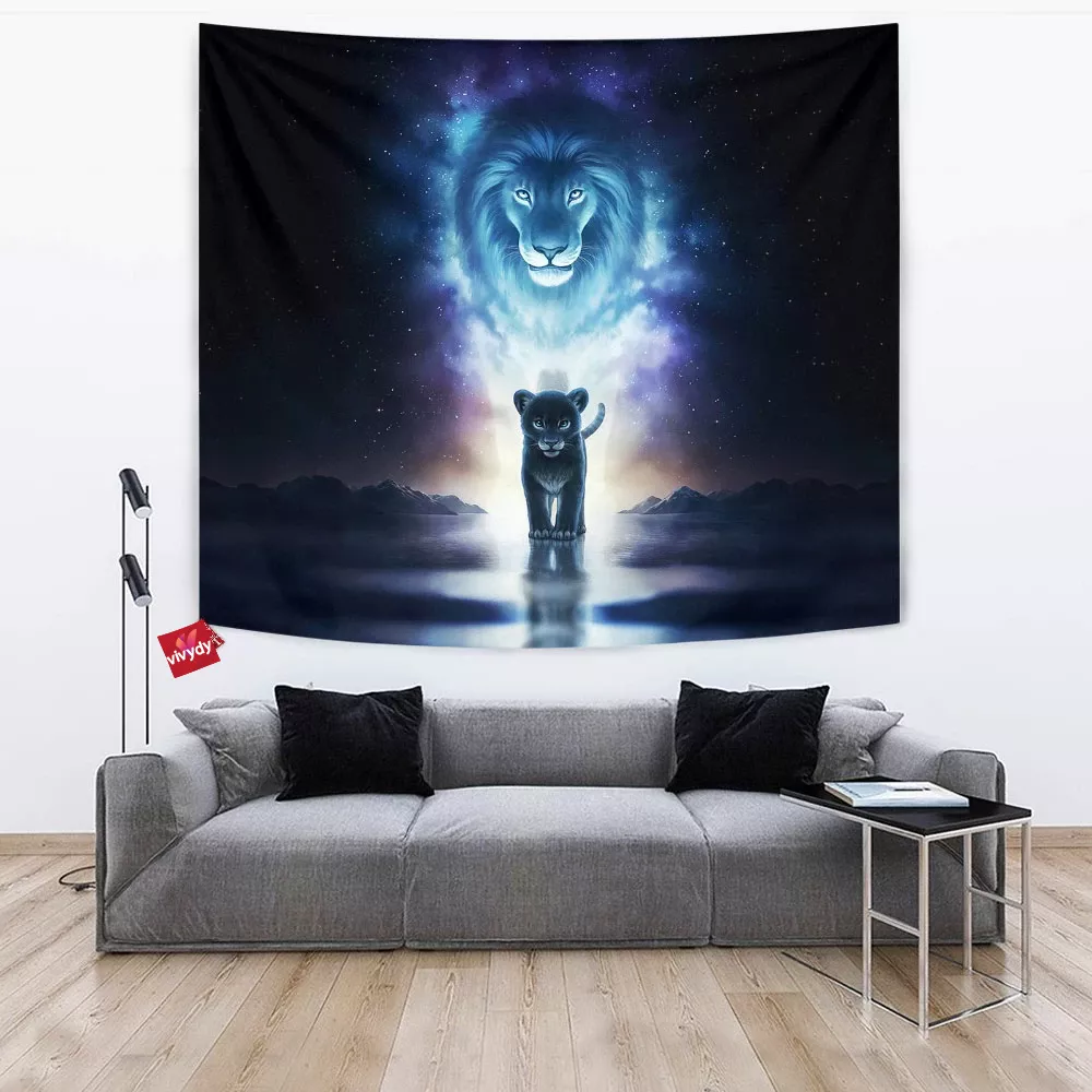 A King Path Lion Tapestry