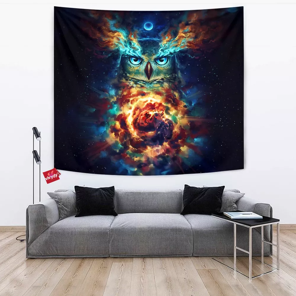 Galaxy Owl Tapestry