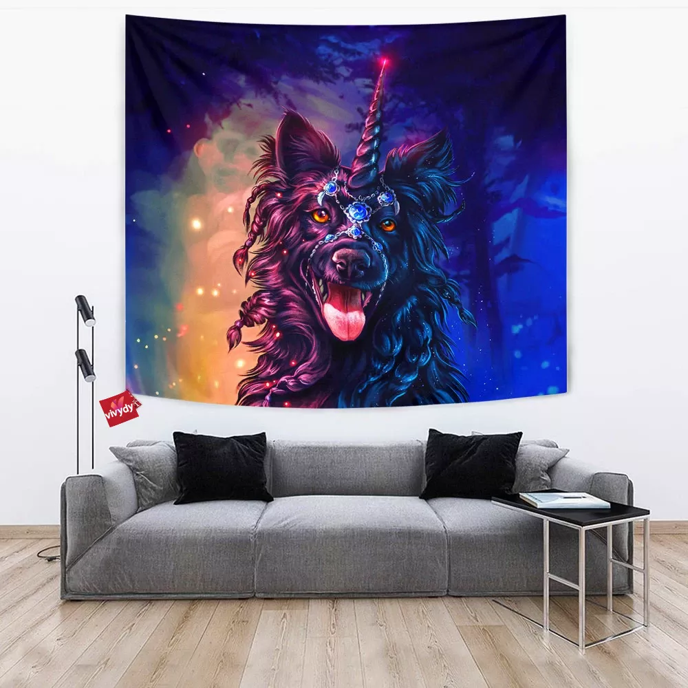 Black Dog Tapestry