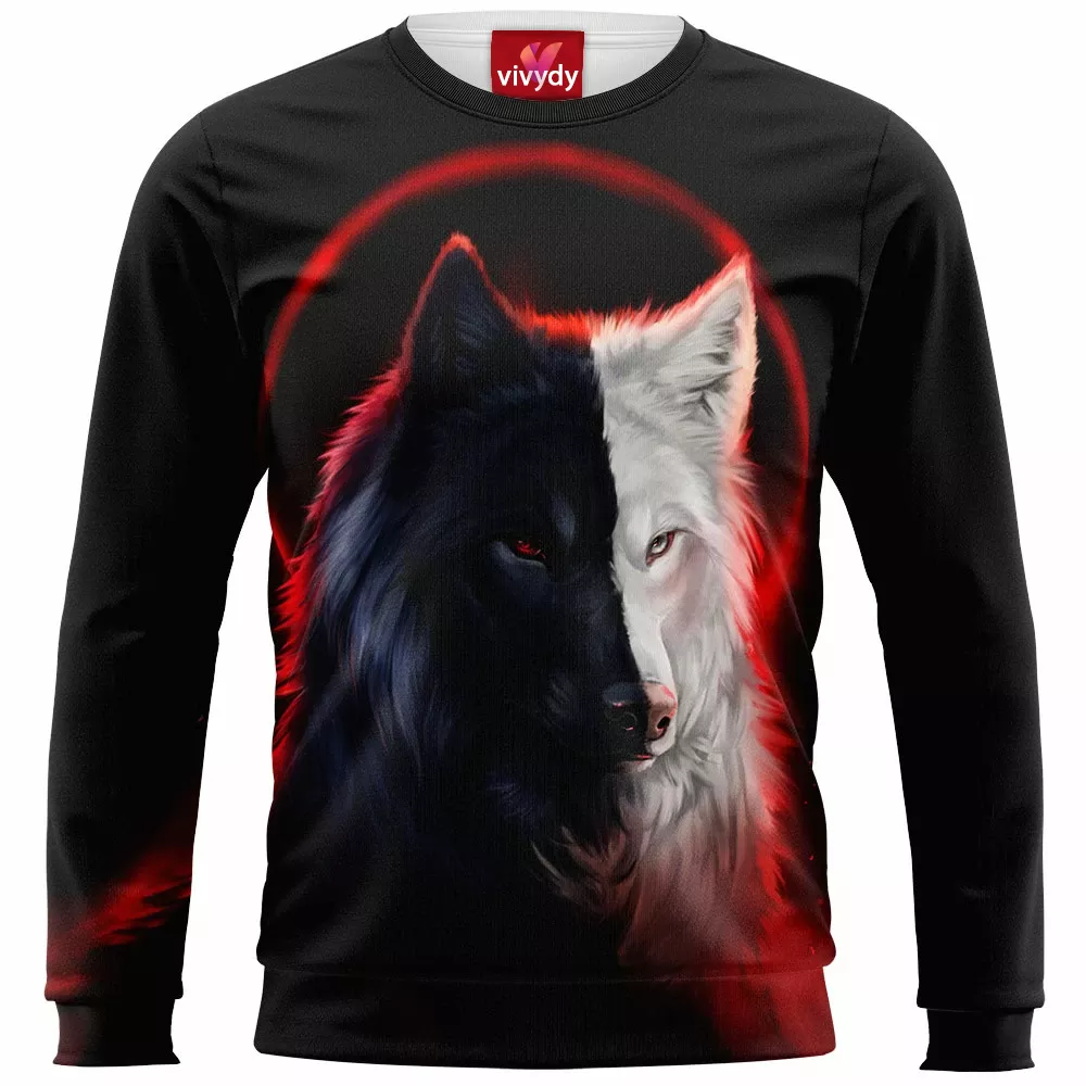 Black And White Wolf Sweatshirt