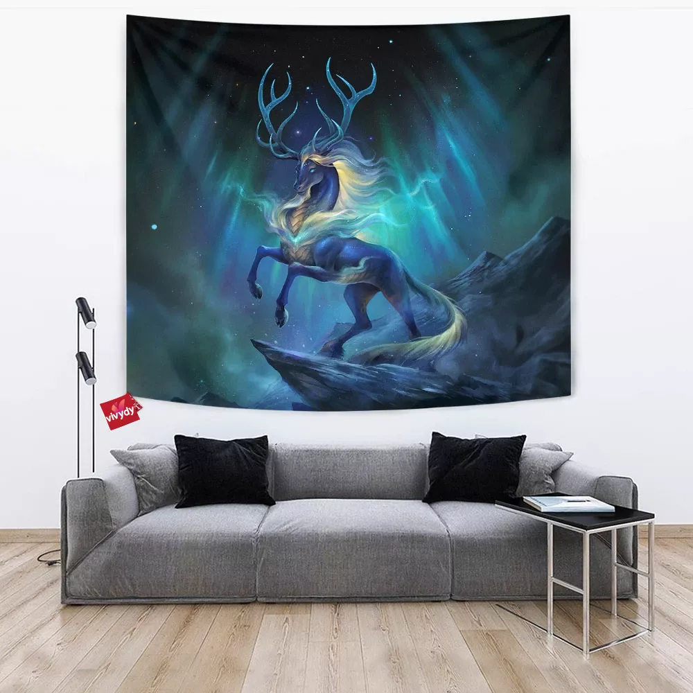 Aurora God Deer Tapestry