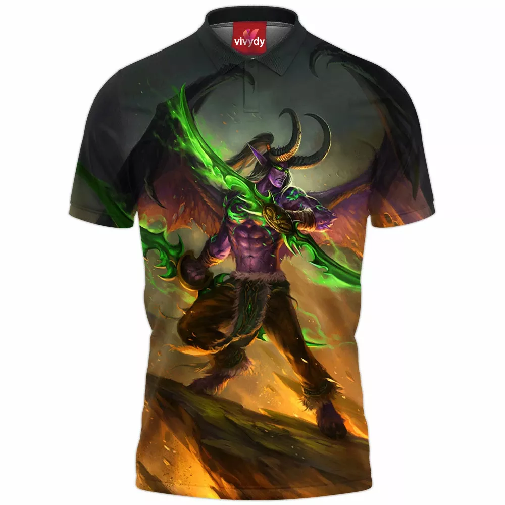 Illidan Stormrage Warcraft Polo Shirt