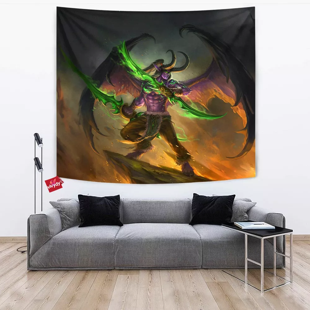 Illidan Stormrage Warcraft Tapestry