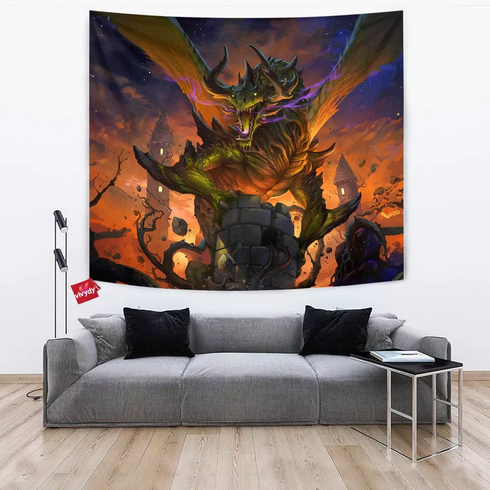 Sparkle Kitty Dragon Tapestry