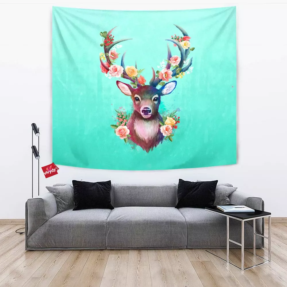 Deer Of Spring Tapestry