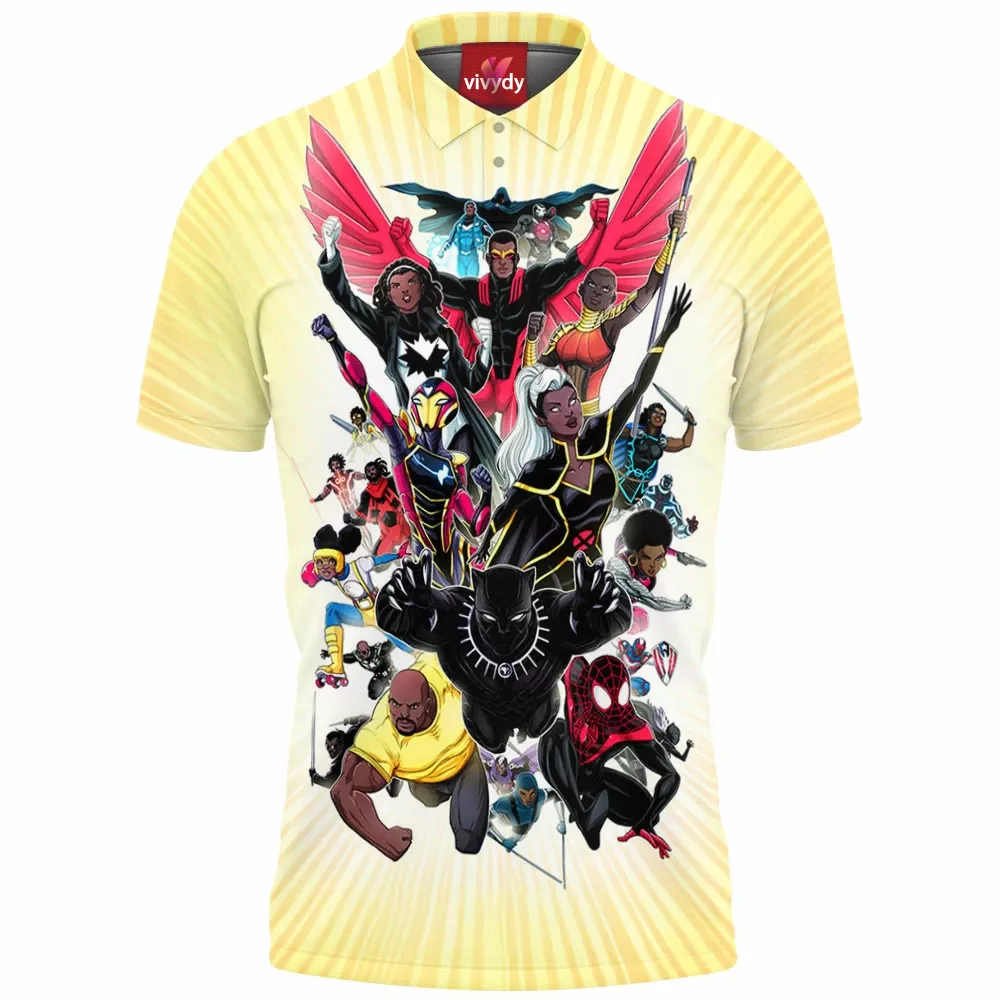 Black Superheroes Of The Comic Universe Polo Shirt