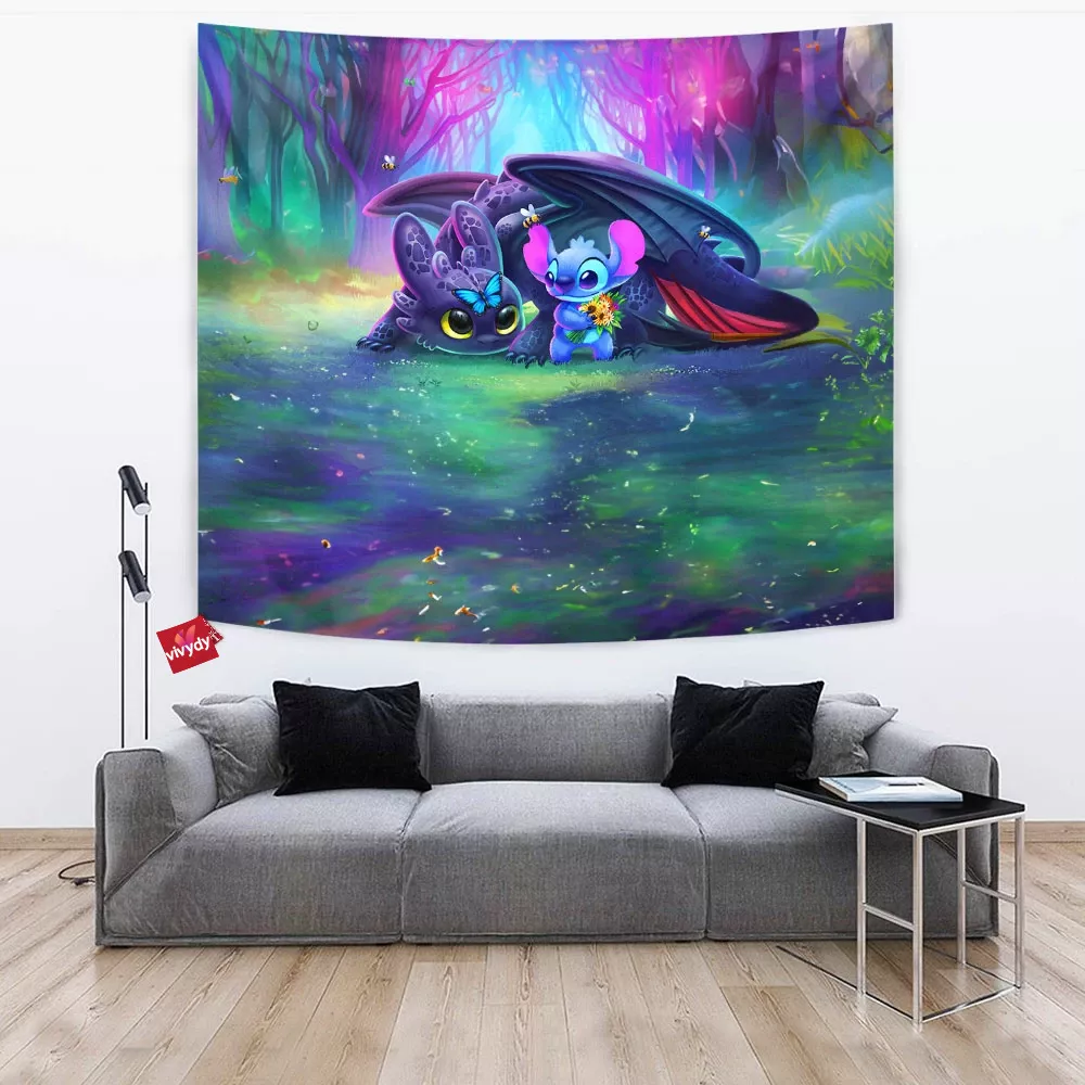 Toothless And Stitch Tapestry