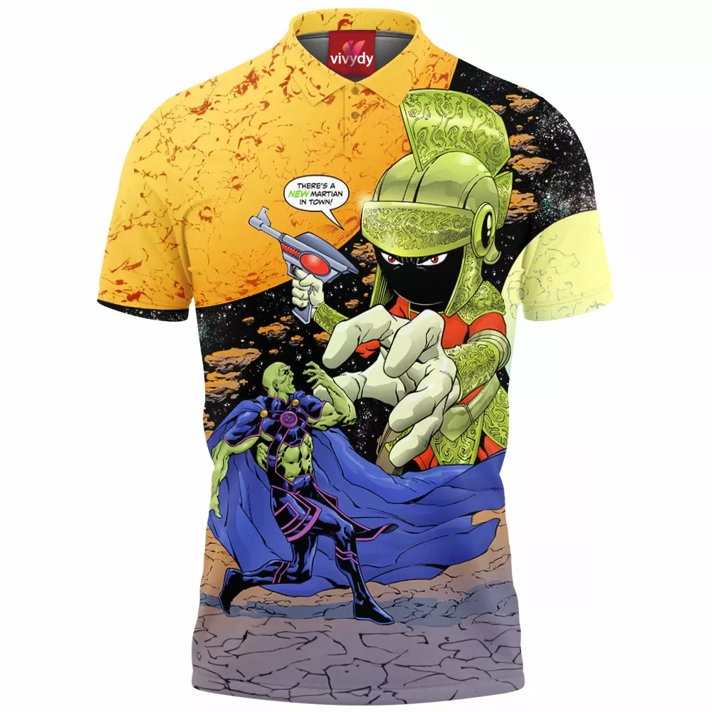 Martian Manhunter vs Marvin the Martian Polo Shirt