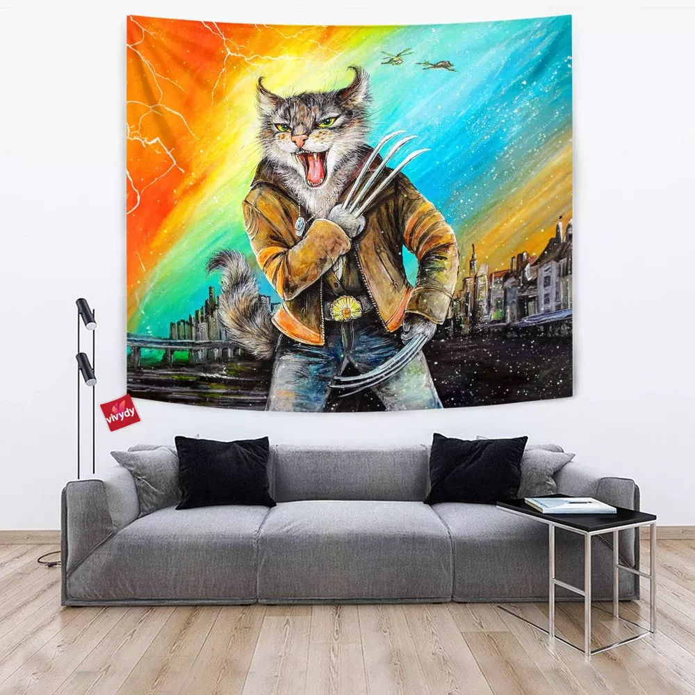 Wolverine Cat Tapestry