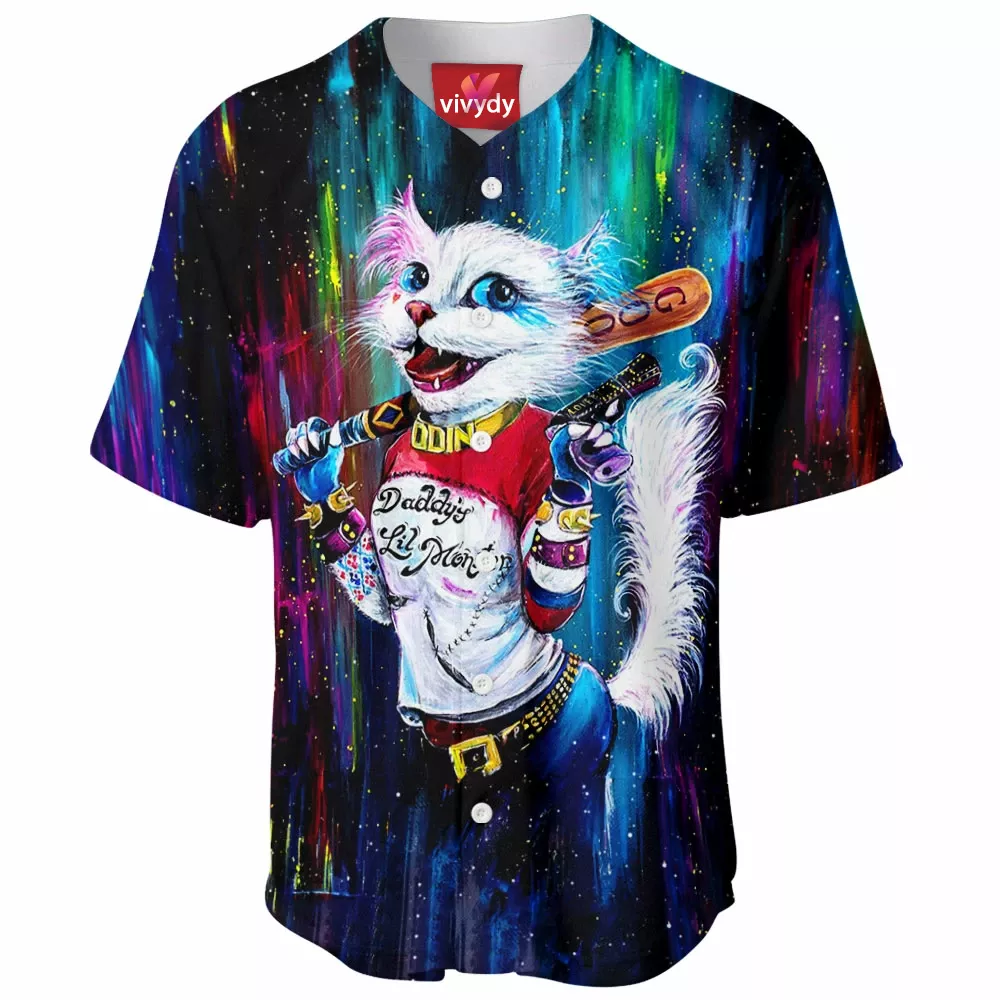 Harley Quinn Cat Baseball Jersey