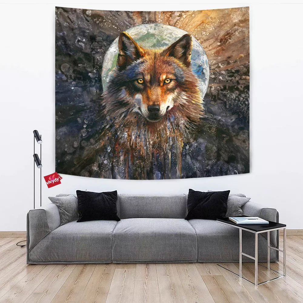 Fullmoon Wolf Tapestry