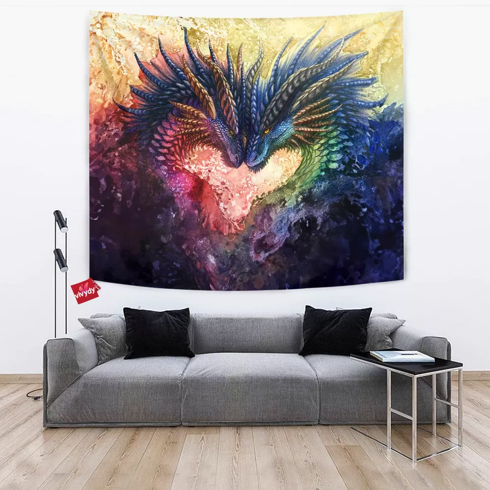 Colorful Dragons Tapestry