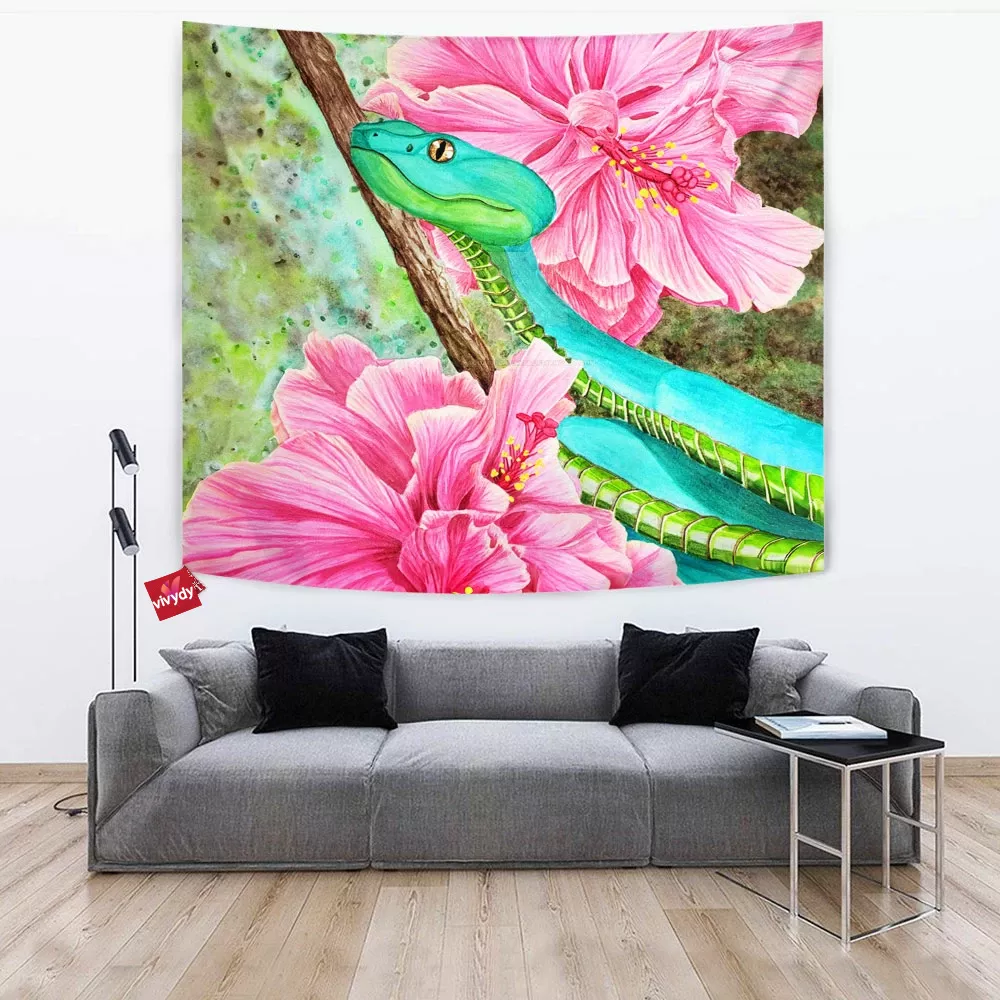 Flower And Snake Tapestry