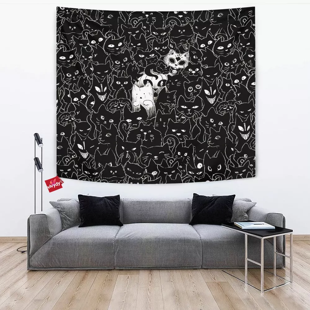 Ink Cats Tapestry