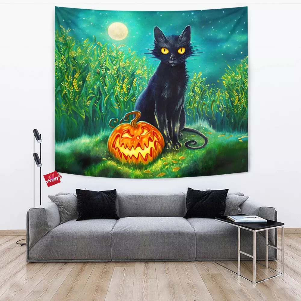 Black Cat Tapestry