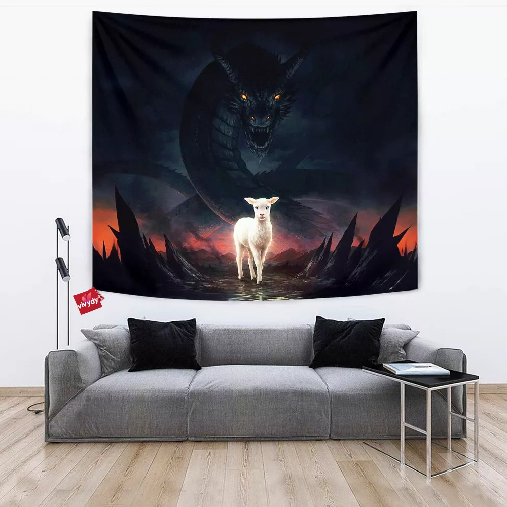 The Lamb And The Dragon Tapestry