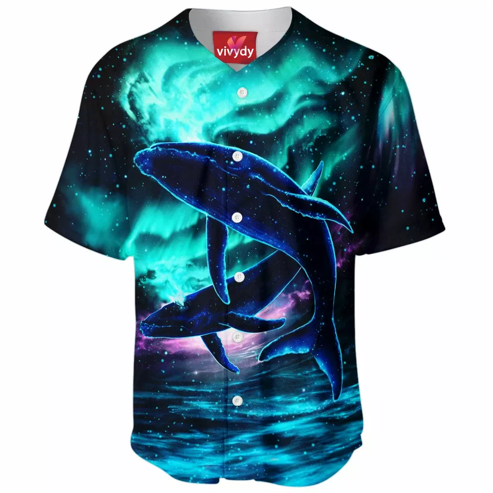 Aurora Galaxy Whale Baseball Jersey