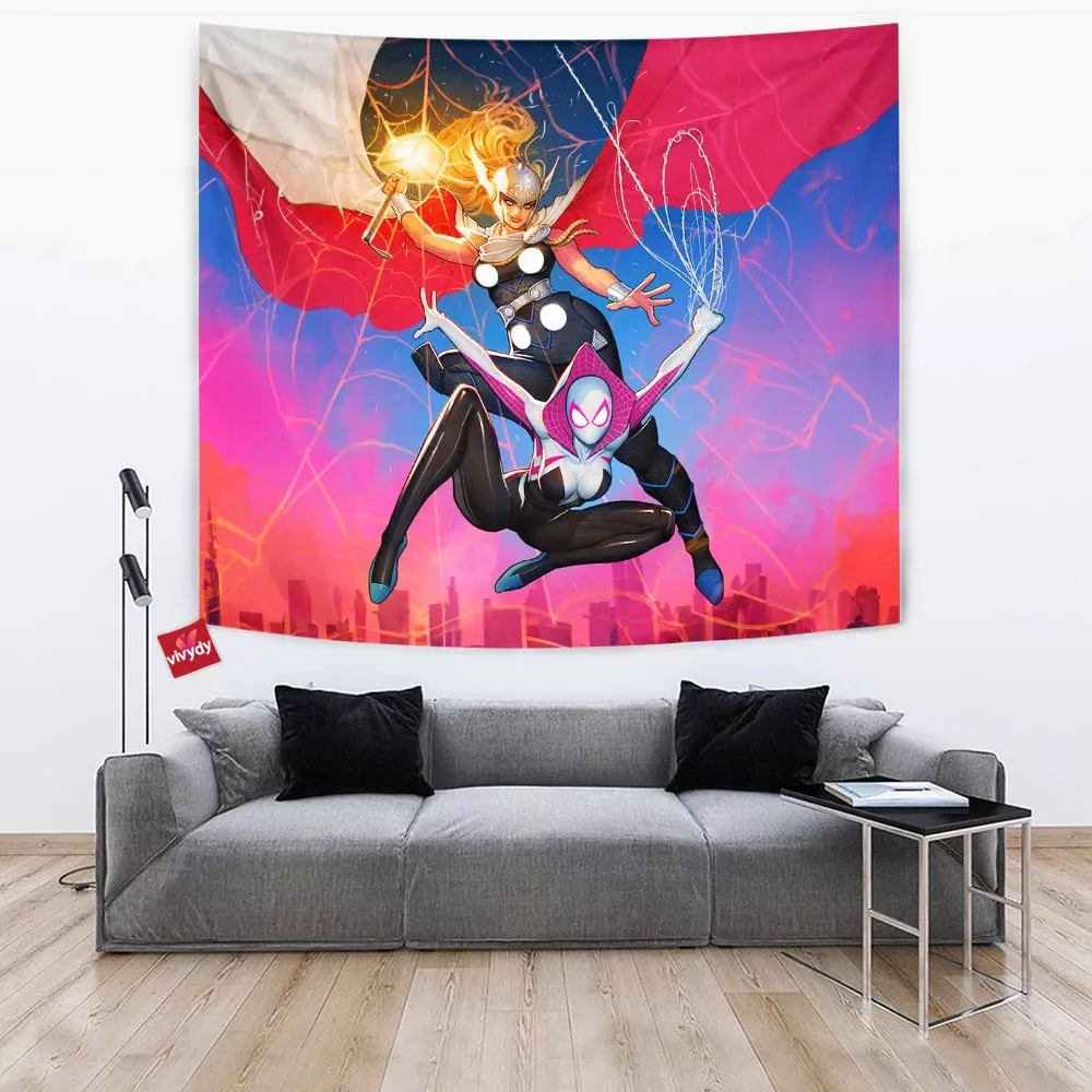 Spider-Gwen Mighty Thor Tapestry