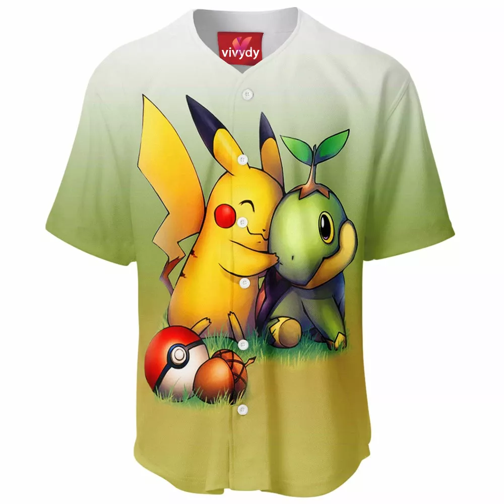 Pikachu Turtwig Baseball Jersey