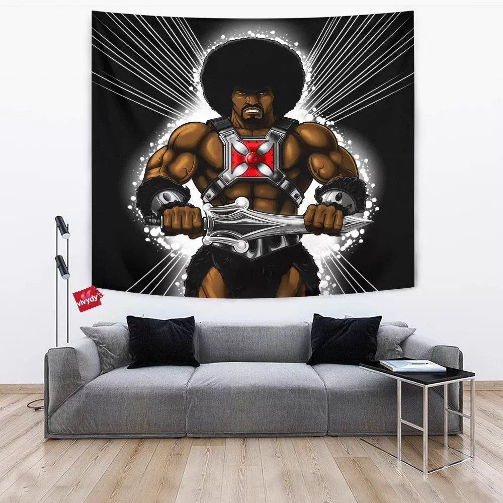 Black He Man Tapestry