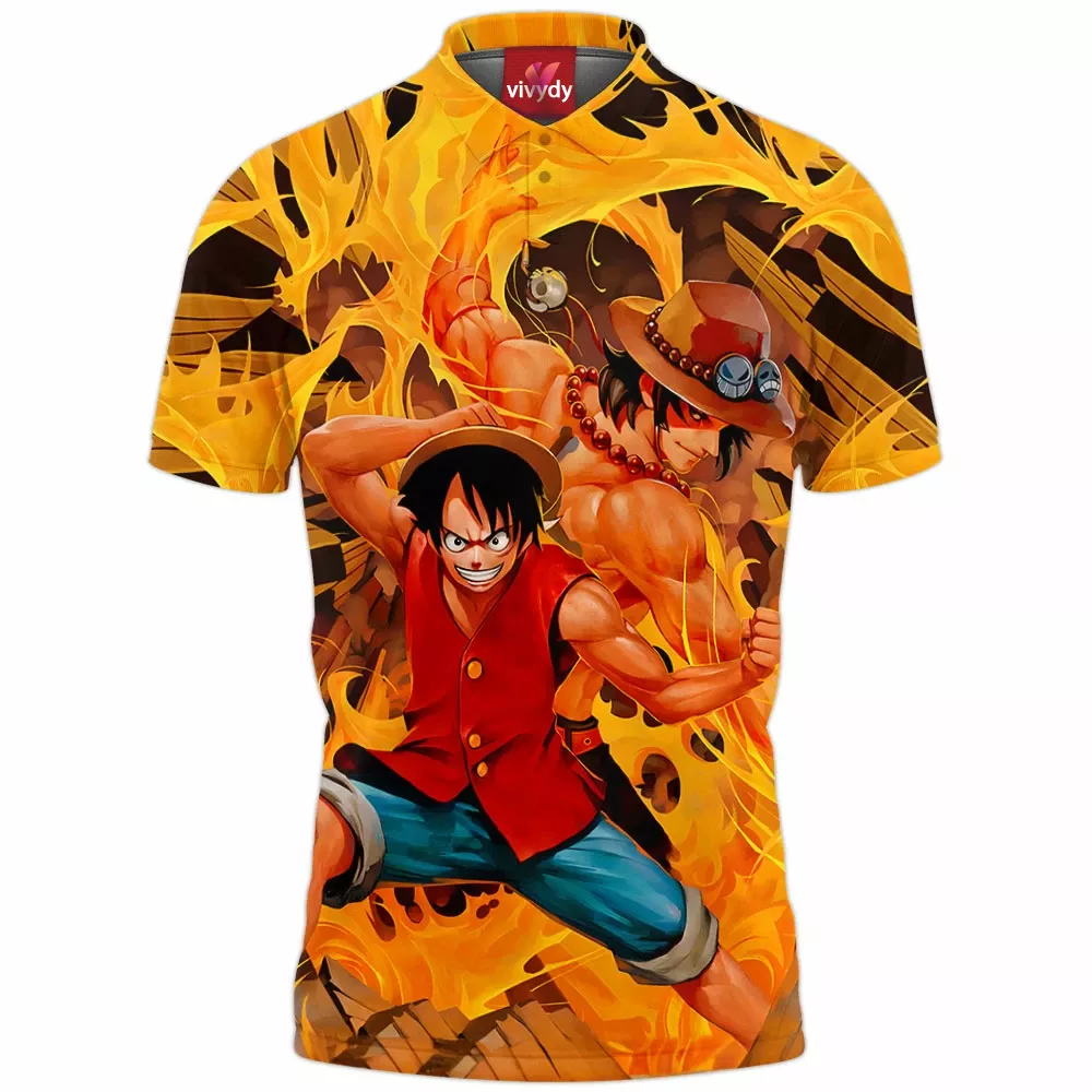 Luffy Ace One Piece Polo Shirt