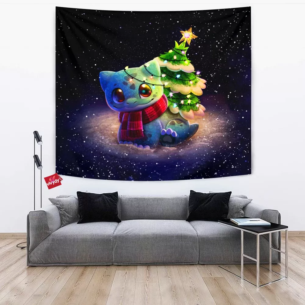 Christmas Bulbasaur Tapestry