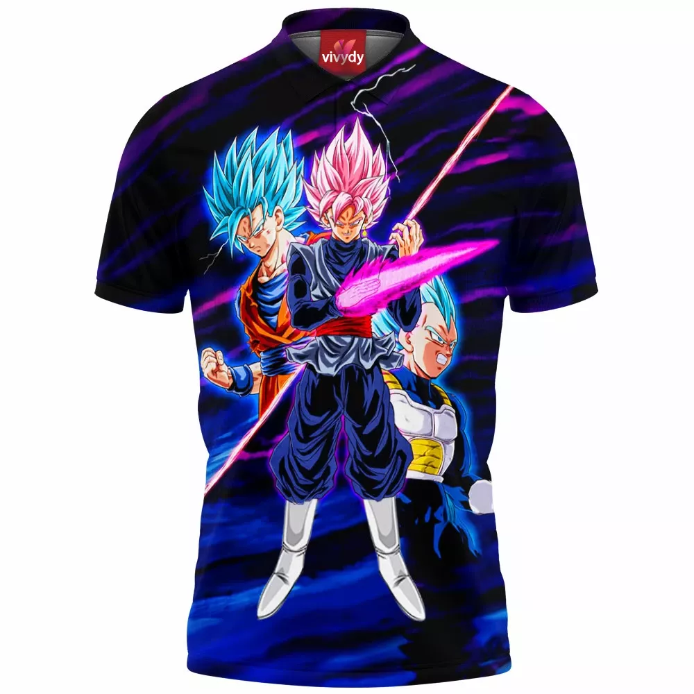 Goku Vegeta Vs Black Ssj Rose Polo Shirt