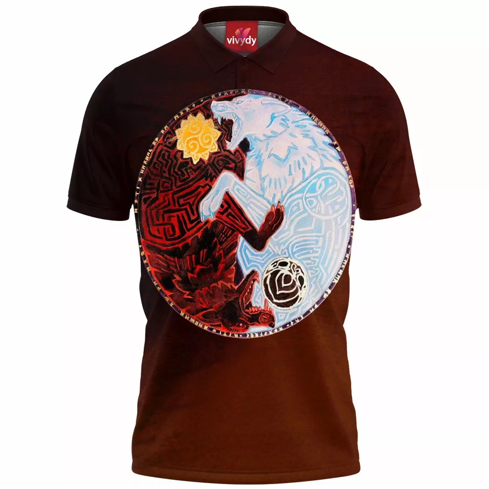 Yin Yang Wolf Polo Shirt