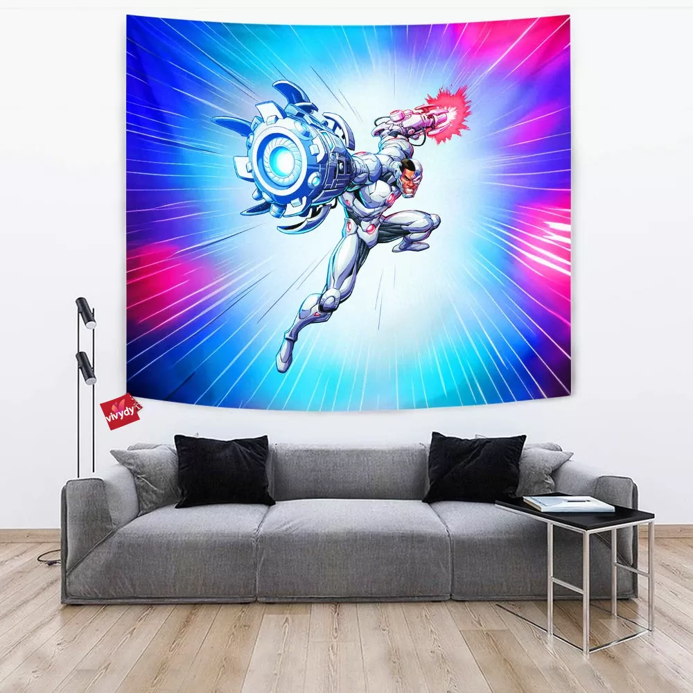 Cyborg Comic Tapestry