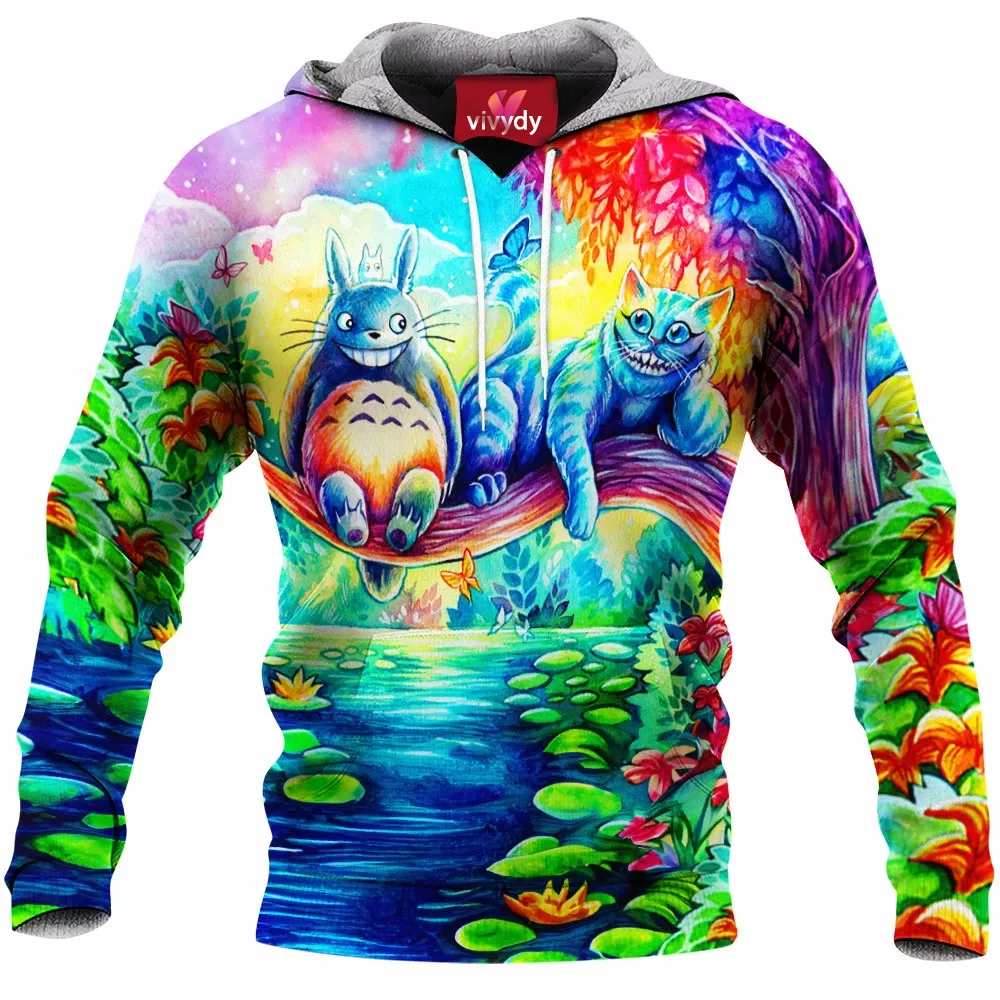 Cheshire Cat,Meow and Totoro Hoodie