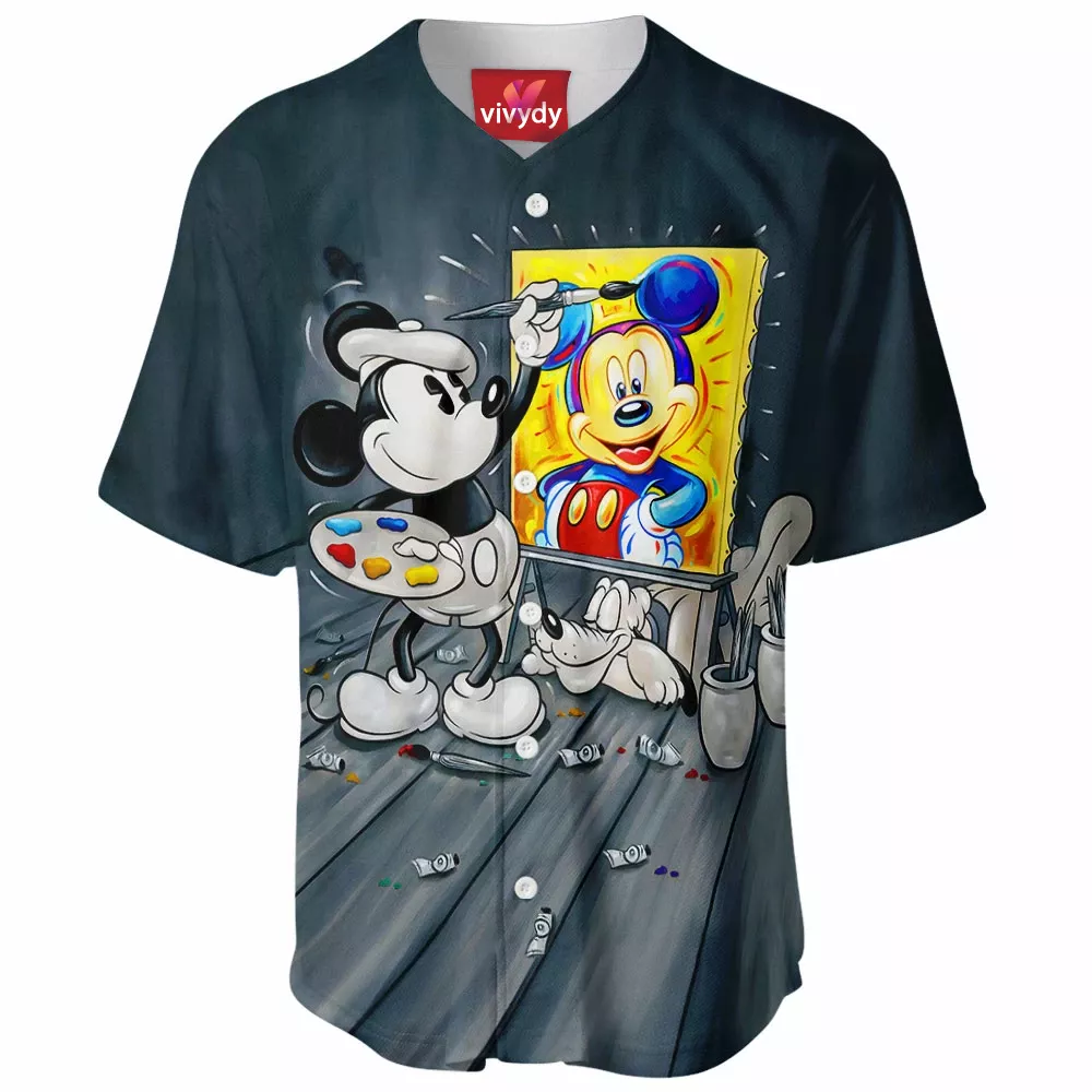 Mickey Mouse Pluto Animated Baseball Jersey