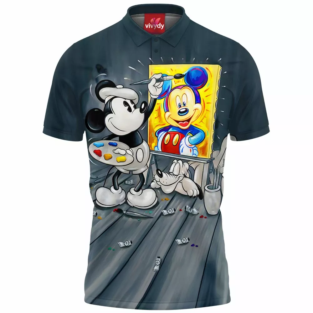 Mickey Mouse Pluto Animated Polo Shirt