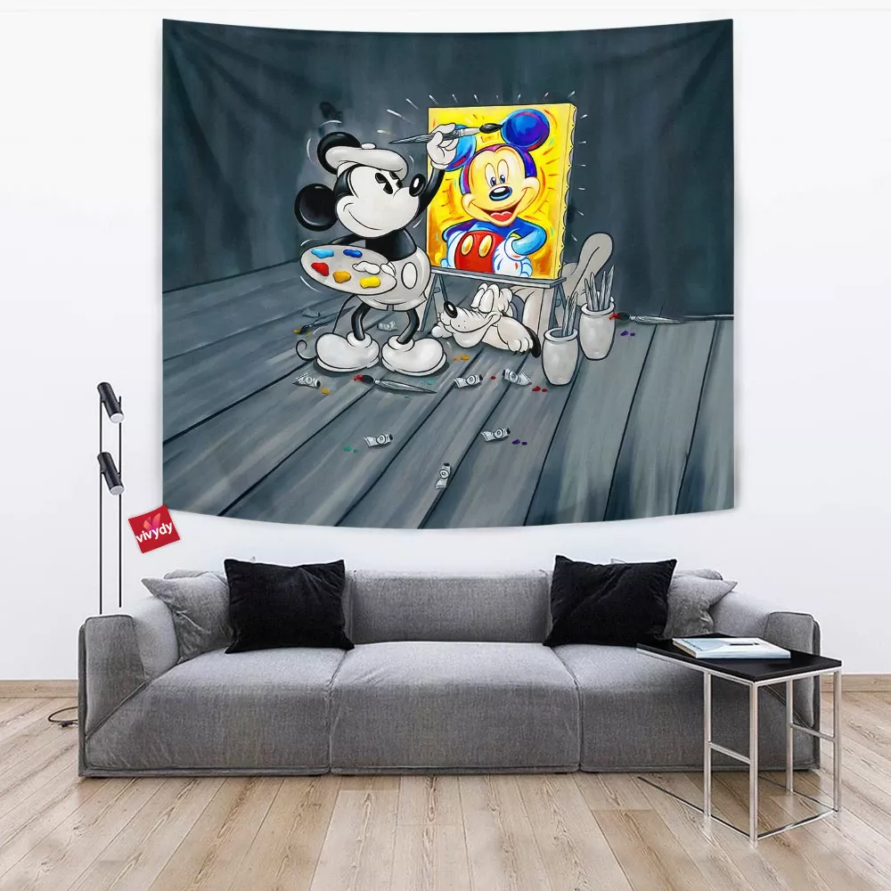 Mickey Mouse Pluto Animated Tapestry