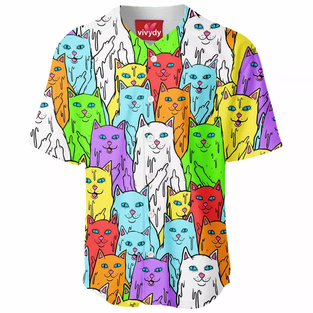 Rainbow Cat,Meows Baseball Jersey