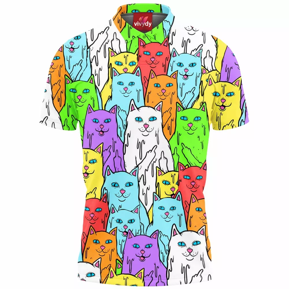 Rainbow Cat,Meows Polo Shirt