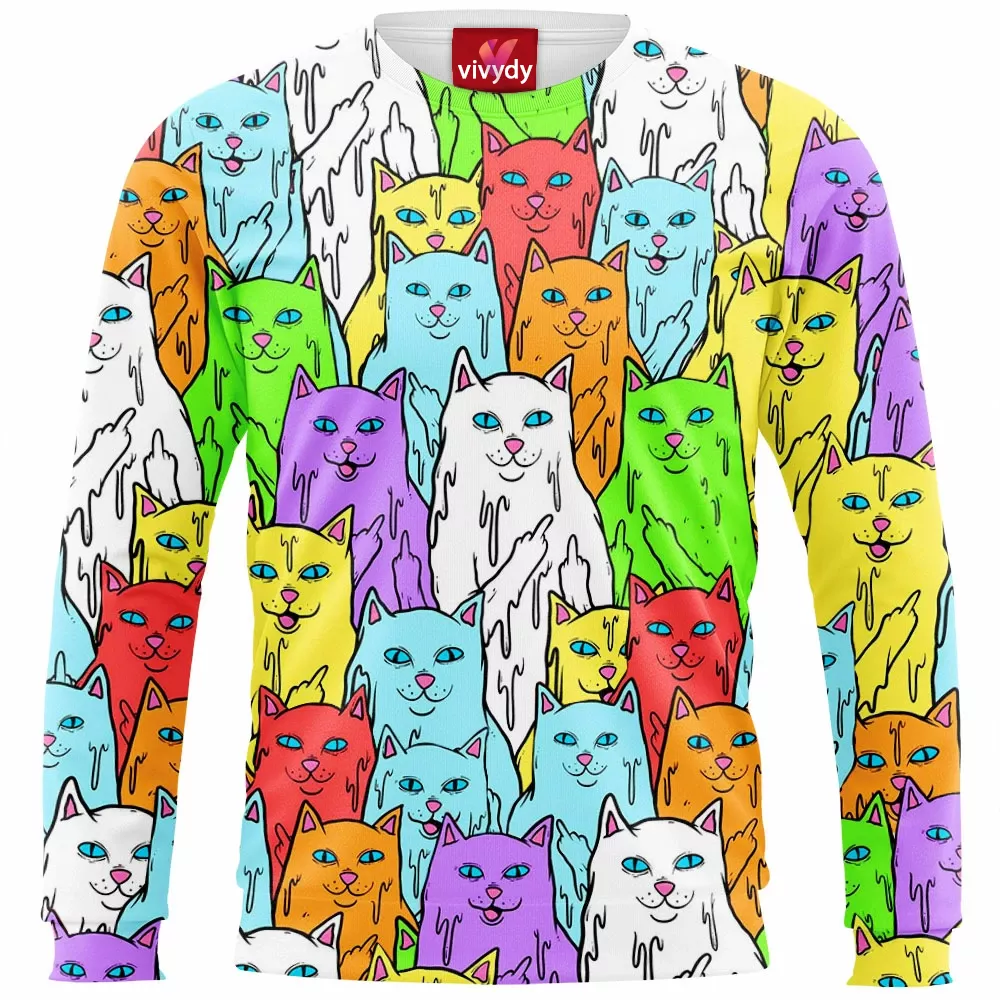 Rainbow Cat,Meows Sweatshirt