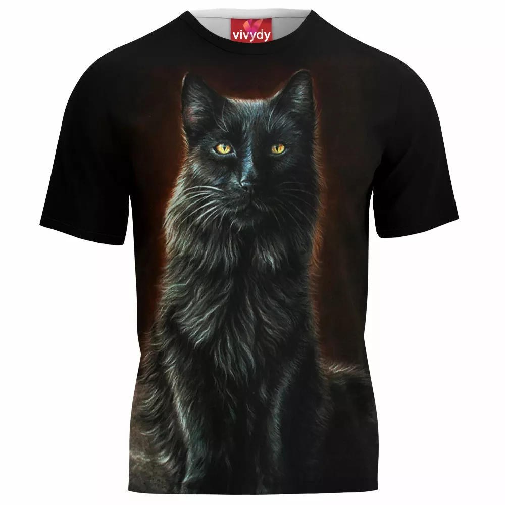 Black Cat,Meow T-Shirt