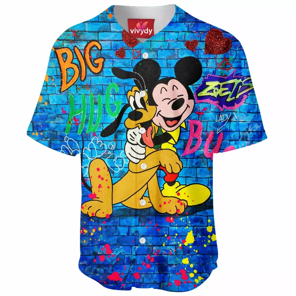 Pluto Animated and Mickey Mouse Baseball Jersey