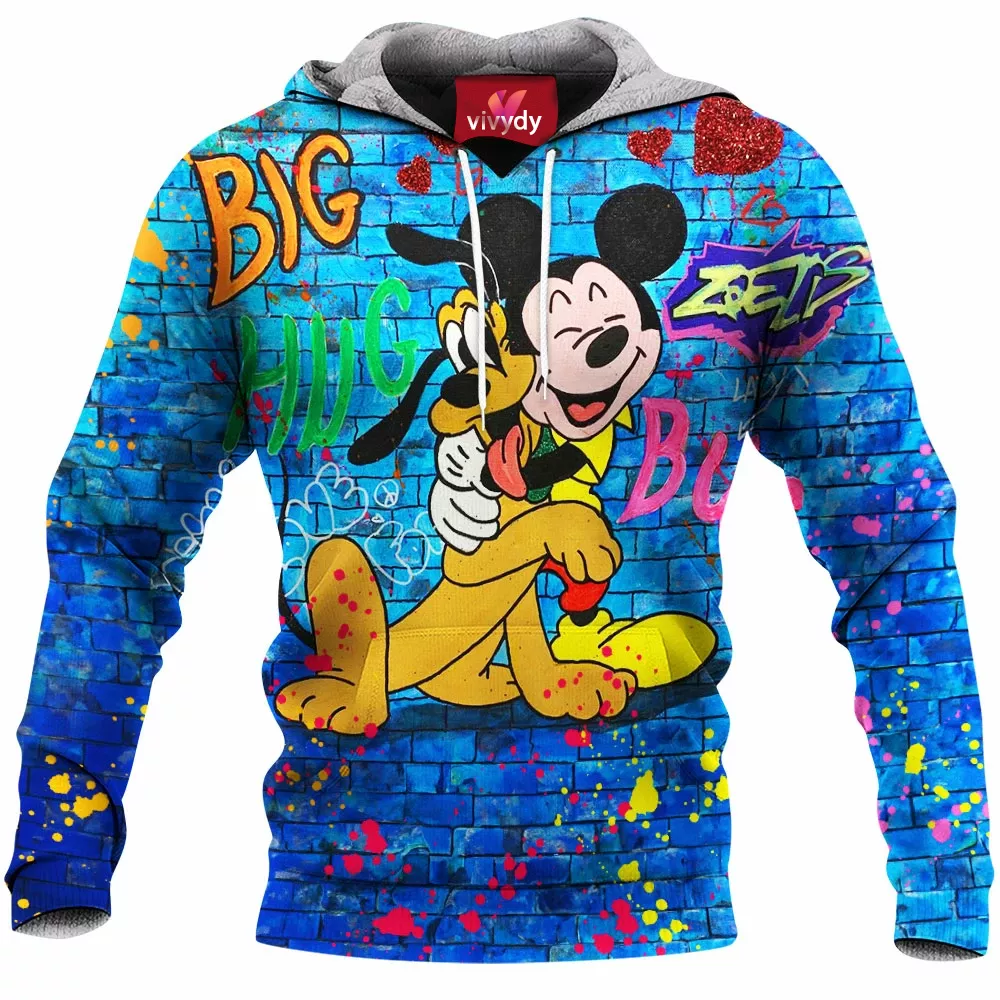 Pluto Animated and Mickey Mouse Hoodie