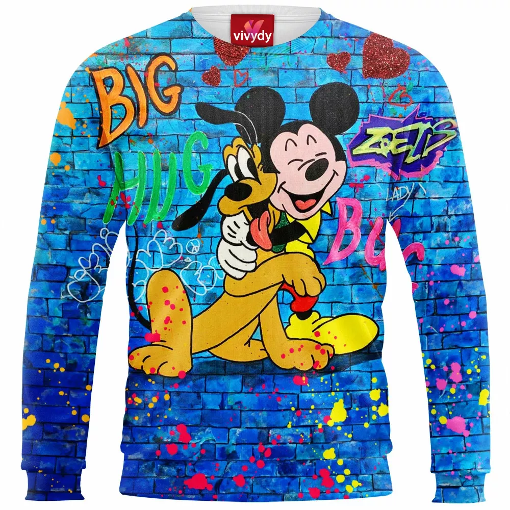 Pluto Animated and Mickey Mouse Sweatshirt